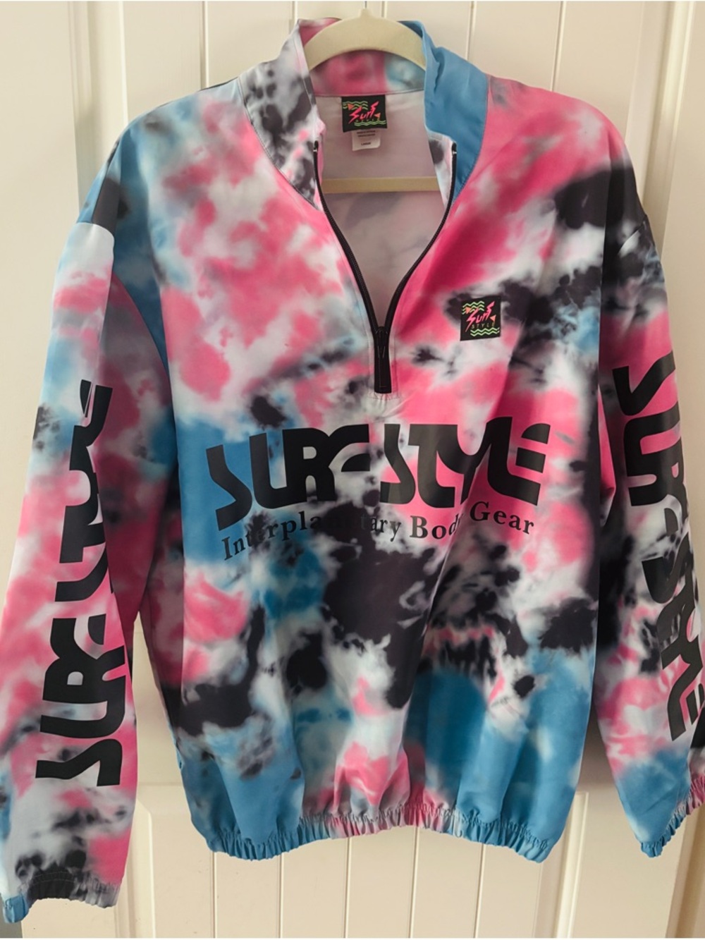 Retro Surf Style Cotton-candy Galaxy Windbreaker Pullover